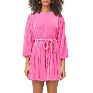 $575 NWT Rhode Pink Ella Velvet Dress in Jaipur Sz Large